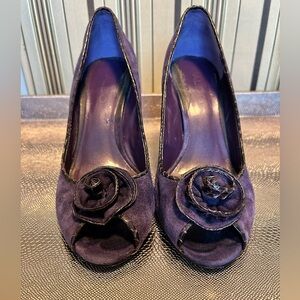 Purple suede heels